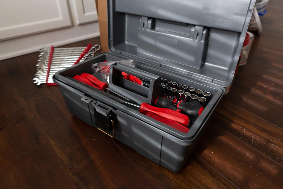 Toolbox With Wrench Set Nearby