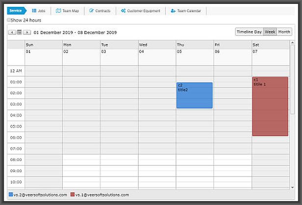 Chimney Sweep Software Scheduling Overview Screen