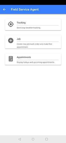Field Service Management Software Mobile App Field Service Agent Overview Screen