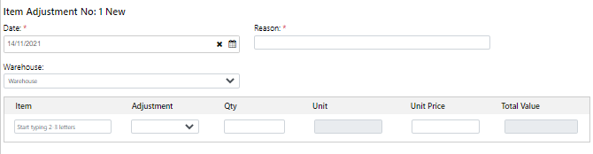 Inventory Adjustments