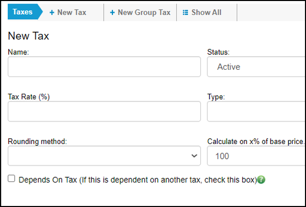 Tax Setup